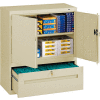 Tennsco Combination Shelf Drawer Cabinet DWR-4218-CPY - 36"WX18"DX42"H, 1 Drawer, 2 Shelf, Putty