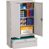 Tennsco Combination Shelf Drawer Cabinet DWR-6618-LGY - 36x18x66 1 Drawer, 2 Shelf , Light Grey