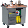 Tennsco MB-1-2542 Mobile Workstation - 4 Locking Drawers & Cabinet 42"W x 25"D x 36-1/4"H - Gray