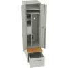 Tennsco First Response Locker 24"W x 36"D x 90"H Assembled with Drawer Base - Light Gray