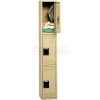 Tennsco Triple Tier 3 Door Steel Locker, Recessed Handle, 12"Wx12"Dx24"H, Medium Gray, Unassembled