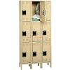 Tennsco Stee Locker TTS-121224-3-BLK - Triple Tier w/Legs 3 Wide 12x12x24 Assembled, Black
