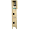Tennsco Stee Locker TTS-121824-1-MGY - Triple Tier w/Legs 1 Wide 12x18x24 Assembled, Medium Grey