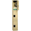 Tennsco Stee Locker TTS-121824-A-MGY - Triple Tier No Legs 1 Wide 12x18x24 Assembled, Medium Grey