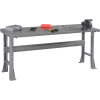 Tennsco WB-1-3660S Flared Leg Fixed Height Workbench - Steel Square Edge 60x36x33-1/2 Gray