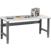 Tennsco WBA-1-3048P C-Channel leg Adjustable Height Workbench-Plastic Laminate Top 48x30x27-7/8 Gray