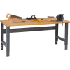 Tennsco WBA-1-3072W C-Channel leg Adjustable Height Workbench - Hardwood Top 72 x 30 x 27-7/8 Gray