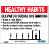 Global Industrial™ Elevator Social Distancing Sign, 10"W x 8''H, Wall Adhesive
