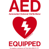 First Voice™ AED Window Door Sticker "AED Equipped", Weatherproof, 10/Pack