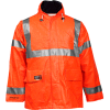 Tingley® Eclipse™ Hi-Visibility FR Hooded Coat, Zipper, Fluorescent Orange/Red, 3XL