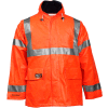 Tingley® Eclipse™ Hi-Visibility FR Hooded Jacket, Zipper, Fluorescent Orange/Red, S