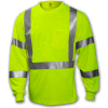 Tingley® S75522 Class 3 Long Sleeve T-Shirt, Fluorescent Yellow/Green, XL