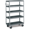 Tri-Boro Mobile Steel Truck w/5 Shelves, 1000 lb. Capacity, 60"L x 24"W x 57"H, Gray