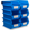 LocBin Wall Storage, 3-240BWS, W/Rails, Large, Blue (8 pc)