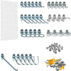 Triton DB-36WH-Kit 24" W x 48" H x 1/4" D White Poly Pegboards W/ 36 pc. Locking Hook Assortment