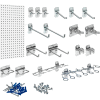 Triton LB18-1WH-Kit (1) 18 ga White Steel Square Hole Pegboard W/ (18 pc) LocHook Set