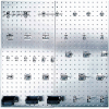 Triton LB18-SKit (2) 18" W x 36" H x 1/2" D Stainless Sq. Hole Pegboards W/ (32) LocHooks & (3) Bins