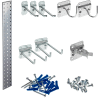 Triton LBS36G-SLV Silver Garden Storage Kit W/ (1) 36" x 4.5" Steel Sq.Hole Pegboard & (8) LocHooks