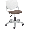 KFI Poly Task Chair with Casters and Perforated Back - White/Brownstone
