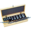 Keyway Broach Set # 24, Plain, 24 Combinations, 3 Broaches + 8 Plain Bushings, in Wooden Box