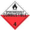 INCOM® TA420SS Class 4.2 Spontaneously Combustible Rigid Plastic Placard - 100/Pkg
