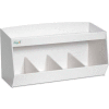 TrippNT White PVC Storage Bin with 4 Compartments and 1 Shelf, 24"W x 10"D x 13"H