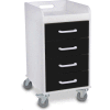 TrippNT 51146 Compact 4 Drawer Locking Medical Cart, Black, 14"W x 19"D x 27"H
