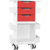 TrippNT Deluxe Medical Cart with Clear Sliding Door, Cherry Red, 23"W x 19"D x 35"H