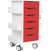TrippNT Core Locking 6 Drawer Lab Cart, 23"W x 19"D x 35"H, Cherry Red