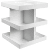 TrippNT White PVC Triple 360 Degree Rotating Shelf Station, 12"W x 12"D x 15"H