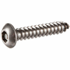 #10AB x 2-1/2" Security Sheet Metal Screw - Button Hex Socket Head - 302HQ/18-8 SS - USA - 100 Pk