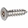 #10AB x 3/4" Security Sheet Metal Screw - Flat Torx Head - 302HQ Stainless Steel - FT - USA - 100 Pk