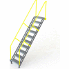 U-Design Max-Access Aluminum Work Platforms - 10 Step 100"H 50 Deg. Stair Unit - UAP1050