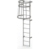 11 Step Steel Caged Fixed Access Ladder, Gray - WLFC1111