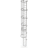 25 Step Steel Caged Fixed Access Ladder, Gray - WLFC1125
