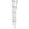 21 Step Steel Caged Walk Through Fixed Access Ladder, Gray - WLFC1221