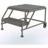 2 Step Mobile Work Platform 24"W x 24"L, No Handrails, Gray - WLWP022424