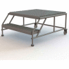 2 Step Mobile Work Platform 36"W x 36"L, No Handrails, Gray - WLWP023636