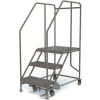 Mobile 3 Step Steel 24"W X 24"L Work Platform Ladder - 800 Lb. Capacity - WLWP132424SL