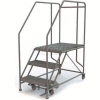 Mobile 3 Step Steel 24"W X 36"L Work Platform Ladder - 800 Lb. Capacity - WLWP132436SL