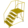 5 Step Mobile Work Platform 36"W x 36"L, 36" Handrails, Safety Yellow - WLWP153636SL-Y