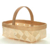 8 Quart 14" x 9-1/2" Wood Basket with Wood Handle 10 Pc - Natural - Pkg Qty 10