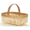 8 Quart 14" x 9-1/2" Wood Basket with Wood Handle 10 Pc - Hunter Green - Pkg Qty 10