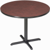 Interion® 42" Round Restaurant & Lunchroom Bar Height Table, Mahogany