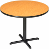 Interion® 42" Round Restaurant & Lunchroom Bar Height Table, Oak