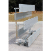 4 Row Universal Low Rise Tip N Roll Aluminum Bleacher, 7-1/2' Long, Single Footboard