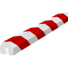 Knuffi Shelf Bumper Guard, Type BB, 196-3/4"L x 1-1/2"W x 1-1/2"H, Red & White, 60-6820-2