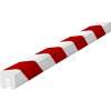 Knuffi Shelf Bumper Guard, Type G, 196-3/4"L x 1-1/16"W x 1-1/4"H, Red & White, 60-6760-2