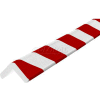 Knuffi Corner Bumper Guard, Type H, 196-3/4"L x 1-7/8"W x 1-7/8"H, Red & White, 60-6770-2