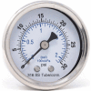 PIC Gauges 2.5" All SS Pressure Gauge, 1/4" NPT,0/30 PSI, Dry Fillable, Ctr Back Mount, 302D-254C